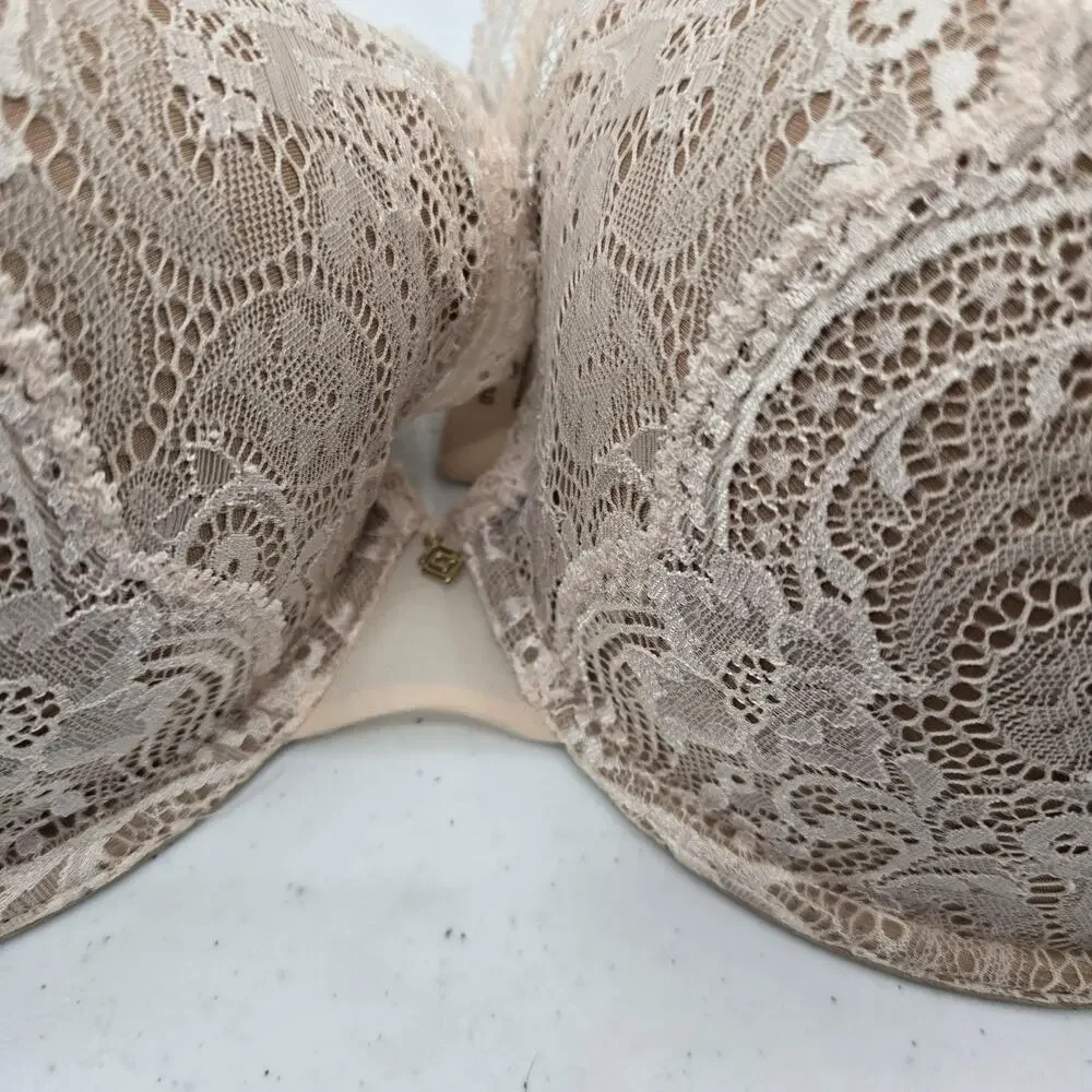 Third Love Womens 42F Beige Lace Balconette Lightly Lined Underwire Bra Plus